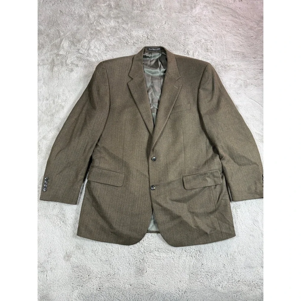 Lords of London Patrick James Brown Herringbone Blazer Union Made‎ Canada 44L
